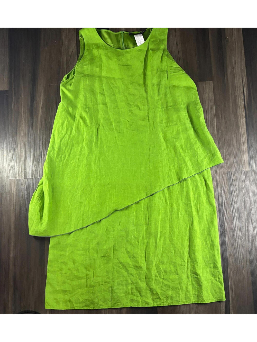 Marina Rinaldi Green Linen Sleeveless Layered Dress Plus Size 16 Lagenlook